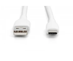 „Digitus Silicone“ USB-A - USB-C jungiamasis kabelis, USB 2.0 60W, 1m Baltas