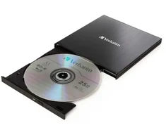 Diktofonas Verbatim Išorinis plonas Blu-ray įrašymo įrenginys + USB 3.0 laidas, juodas 43890