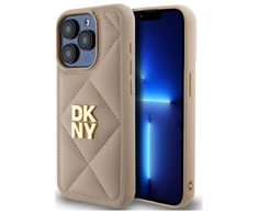 DKNY DKHCP15XPQDSLE Apple iPhone 15 Pro Max 6.7" dėklas telefonui gelsvos spalvos Quilted Stack Logo