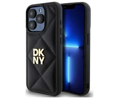 DKNY DKHCP15XPQDSLK Apple iPhone 15 Pro Max 6.7" dėklas telefonui juodos spalvos Quilted Stack Logo