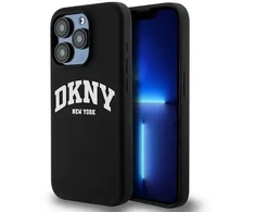 Apple iPhone 15 Pro DKNY dėklas Liquid Silicone Baltas Printed Logo MagSafe (DKHMP15LSNYACH) juodos spalvos
