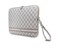 DKNY PU Leather Checkered Pattern and Stripe dėklas nešiojamam kompiuteriui 13/14" rusvai gelsvas