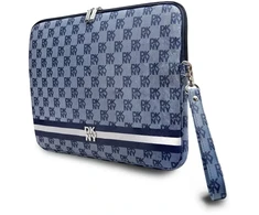 DKNY PU Leather Checkered Pattern and Stripe dėklas nešiojamam kompiuteriui 13/14" rožinės spalvos