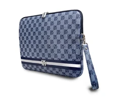 DKNY PU Leather Checkered Pattern and Stripe dėklas nešiojamam kompiuteriui 13/14" rožinės spalvos