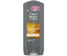 Dove Men+Care Sandalwood &amp; Vanilla maitininantis Dušo želė (Body, Face &amp; Hair Wash)