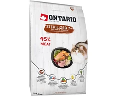 Sausā barība kaķiem - Ontario Cat Sterilised 7+, 6.5kg