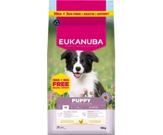 Dry food for puppies - Eukanuba Puppy Medium vištiena, 15+3kg