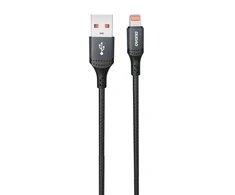 Dudao 3A 30W L3SL USB-A – Lightning kabelis Braided 1.2m – juodos spalvos