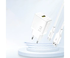 Dudao A23 2.4A USB-A įkroviklis – baltos spalvos