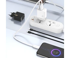 Dudao A26T GaN 25W USB-A, USB-C įkroviklis – juodos spalvos