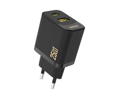 Dudao A26T GaN 25W USB-A, USB-C įkroviklis – juodos spalvos