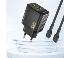 Dudao A27 MaxC 35W laidinis įkroviklis + USB-C kabelis – juodos spalvos