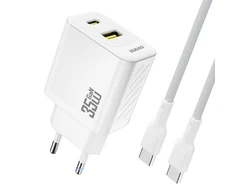 Dudao A27 MaxC 35W laidinis įkroviklis + USB-C kabelis – baltos spalvos