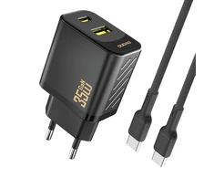 Dudao A27 MaxC 35W laidinis įkroviklis + USB-C kabelis – juodos spalvos