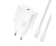 Dudao A27CEU PD 25W GaN SB-C Wall Charger with USB-C Cable - Baltas