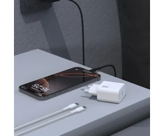 Dudao A27PCEU PD 30W GaN USB-C sieninis įkroviklis su USB-C laidu - Juodas
