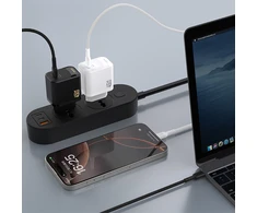 Dudao A28C 45W GaN laidinis įkroviklis + USB-C kabelis – baltos spalvos