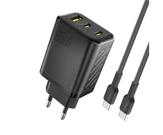 Dudao A29C 65W GaN laidinis įkroviklis + USB-C kabelis – juodos spalvos