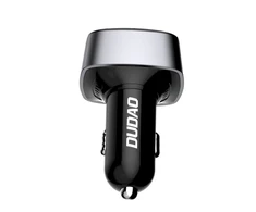 Dudao automobilinis įkroviklis USB / USB Type C Power Delivery (60 W) Quick Charge 4.0 (22,5 W) + laidas USB Type C - USB Type C / Lightning juodas (R7XS juodas)