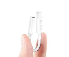 Dudao L16i garso adapteris Lightning su mini lizdu 3.5 mm (baltas)