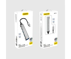 Dudao HUB 4in1 USB-C – 4x USB-A (3 x USB2.0 / USB3.0) 6.3cm juodos spalvos (A16T)