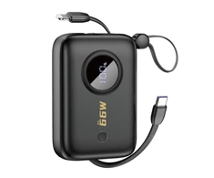 Dudao K14 10000mAh power bank su USB-C / Lightning kabeliss - juodos spalvos
