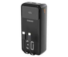 Dudao K15MAX 30000mAh PD 22.5W Powerbank with Built-in Cables - juodos spalvos