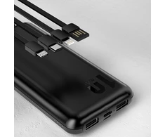 „Dudao K6Pro“ universalus 10 000 mAh maitinimo blokas su USB kabeliu, USB tipas C, žaibo juodas (K6Pro-juodas)