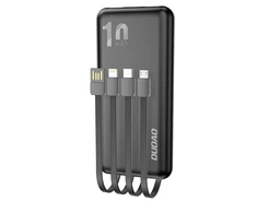 Dudao K6Pro Universal 10000mAh Power Bank su USB kabelis, USB Type C, Lightning baltos spalvos (K6Pro-baltos spalvos)