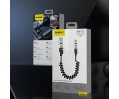 Dudao L20 Pro 4-in-1 USB-A / USB-C – Lightning / USB-C kabelis – juodos spalvos
