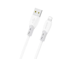Dudao L25SL 30W USB-A - Lightning kabelis su minkštu silikoniniu apvadu 1m - Baltas