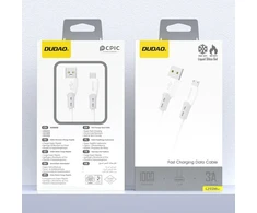 Dudao L25SM duomenų perdavimo ir įkrovimo kabelis | USB-A į Micro USB | 15 W | 1 m | balta