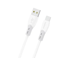Dudao L25ST 5 A USB-A - USB-C laidas su minkštu silikoniniu apvadu 1 m - Baltas
