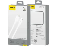 Dudao L2sT USB-A - USB-C 6A Cable 1.2m - Baltas