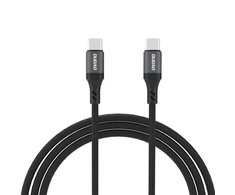 Dudao L3CC USB-C – USB-C 60W 2m pintas kabelis – juodos spalvos