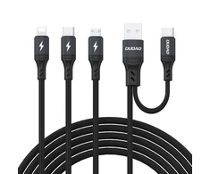 Dudao L3W USB-A/USB-C to Lightning/USB-C/MicroUSB 66W Cable - Juodas