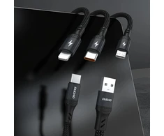 Dudao L3W USB-A/USB-C to Lightning/USB-C/MicroUSB 66W Cable - Juodas