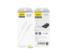 Dudao L4C USB-C / USB-C 30W kabelis 1.2m – baltos spalvos