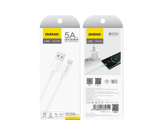 USB kabelis Dudao (L4SM) microUSB (2A) baltas (1m)