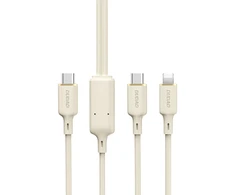 Dudao L7SF 2in1 kabelis USB-C – USB-C / Lightning 100W 1.2m – beige