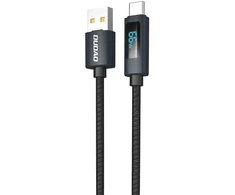 Dudao L7T duomenų perdavimo ir įkrovimo kabelis | USB-A į USB-C | 66 W | su LED ekranu | 1 m | juodas