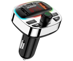 Dudao R2PRO+ FM moduliatorius with PD25W Bluetooth 5.3 RGB Charging Ports – juodos spalvos ir sidabro spalvos
