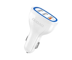 Automobilinis įkroviklis Dudao R7S, 3x USB, 18W (baltas)
