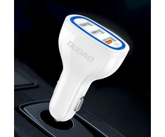 Automobilinis įkroviklis Dudao R7S, 3x USB, 18W (baltas)