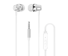 Dudao X10PRO su laidu ausinės, mini jack 3.5mm, į ausis įkišamos with remote control - baltas