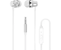 Dudao X10PRO laidiniai ausinės, mini jack 3.5mm, į ausį su nuotolinio valdymo pulteliu - baltos