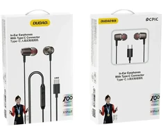 Dudao X1PROT ausinės su USB-C laidu, 1,2 m – juodos