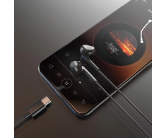 Dudao X3C į ausis įkiamos laidinės USB-C ausinės 1.2m - juodos spalvos