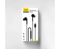 Dudao X3C+ laidinės USB-C į ausis įkišamos ausinės 1.2m – juodos spalvos