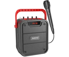 Dudao Bluetooth 5.0 belaidis garsiakalbis 10W 4800mAh mikrofonas karaoke sistema juoda (Y15s-juoda)